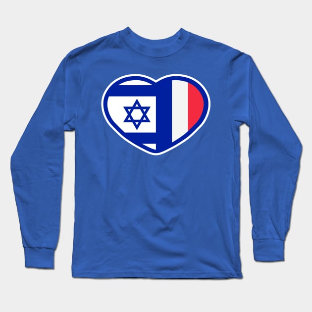 France Israel flags in hart Long Sleeve T-Shirt by MeLoveIsrael